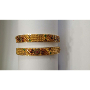Designer 916 gold ladies yellow wedding bangl
