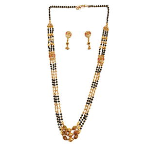 One gram gold forming three line mangalsutra 