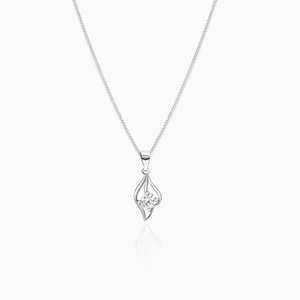 Silver falling dew necklace with box chain