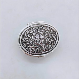Real silver box for gifting in round shape an