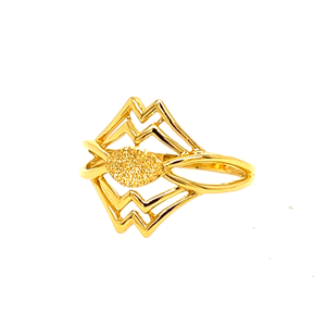 22k Gold Plain Frill Twill Ring