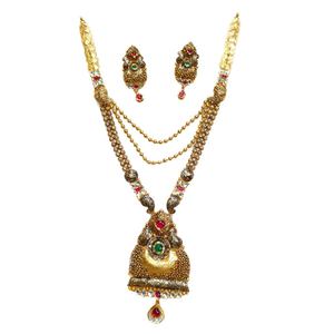 22k Gold Antique Oxidised Designer Necklace S