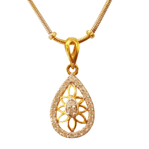 22Kt Solid Yellow Gold White Cubic Zirconia C