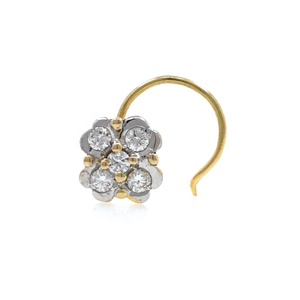 18kt / 750 yellow gold fancy nose pin in diam