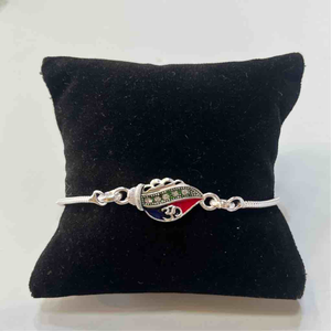 Silver Om ॐ Ganapti Design Fancy rakhi