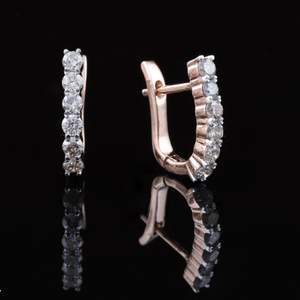 18kt designer diamond stud bali earrings