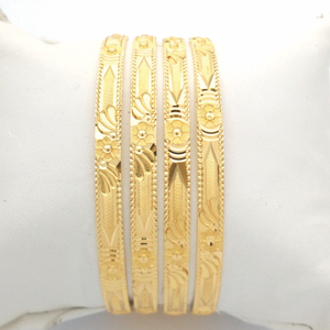 Gold Hallmark hollo bangle - hkp923