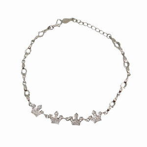 925 sterling silver queen shape bracelet mga 