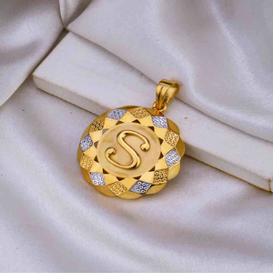 916 gold s letter fansy gants pendant