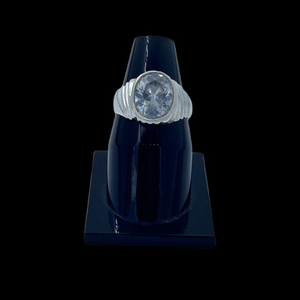 Silver Ring In One Diamond