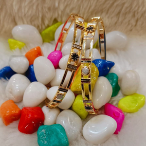 916 gold double pipe kadli bangle