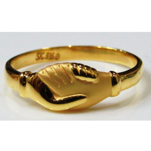 22kt gold plain casting Handshake ring for wo