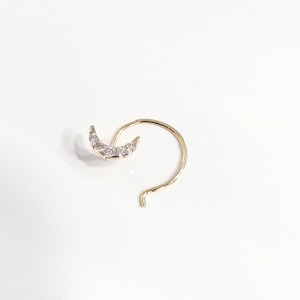 18k gold real moon diamond nosepin