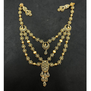 22K Gold Triple Layer Designer Necklace Set