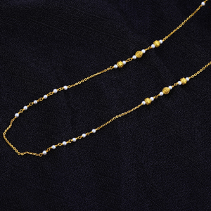 Ladies White Moti Single Line Fancy 22K Gold 