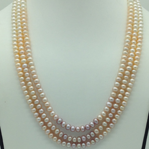 Multicoloured Shaded Flat Pearls 3&nbsp;Layers Ne