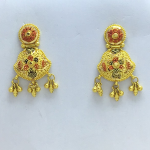 designed fancy gold earrings