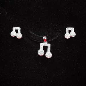 92.5 Silver Music Design Pendant Set