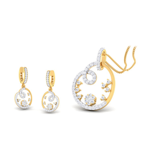 22k gold cz uraa pendant set