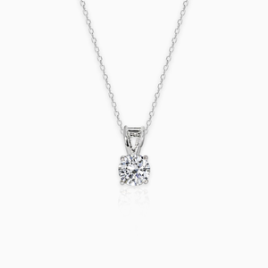 Silver zircon pendant with link chain