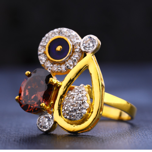 22CT Gold CZ  Designer Hallmark Women's  Ring