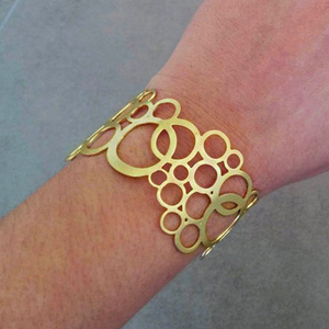 18 kt real solid yellow gold circle wide hing