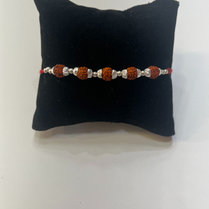 925 silver fancy five rudraksh rakhi