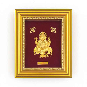 Shree Ganapati Ji Frame In 24K Gold Leaf MGA 