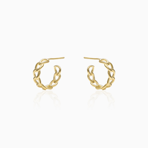 Anushka sharma golden linked hoop earrings