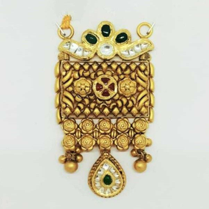 22 KT Gold Rajwadi Antique Pendant