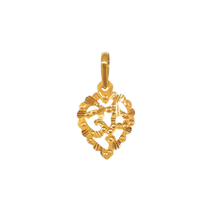 18K Gold Heart Shaped Om Pendant MGA - PDG002