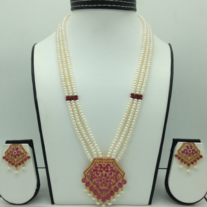 Red cz exclusive pendent set with 3 line fl