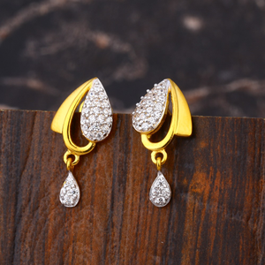 916 CZ Women's Delicate Hallmark Gold Earring