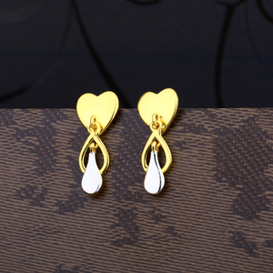 Ladies 916 gold delicate plain earring -lpe72