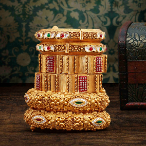 916 Gold Antique Bangle set