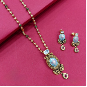 916 Gold Antique Jadtar Minakari flower Dokiy