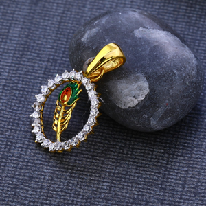 22KT CZ Gold Delicate Hallmark God Pendant GP