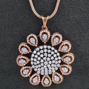 18kt drop shaped diamond pendant