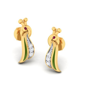 peacock loop earrings