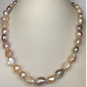 Freshwater multicolour oval baroque pearls st