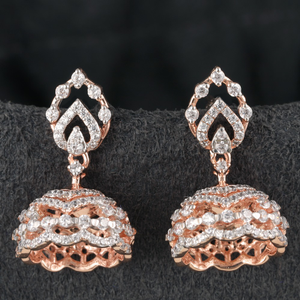 18kt real diamond jumka earrings