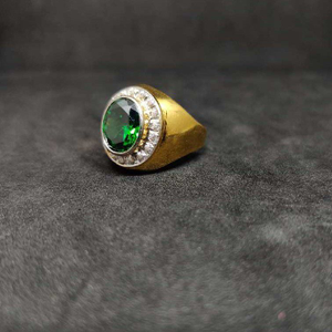 916 Men's colour stone gold ring