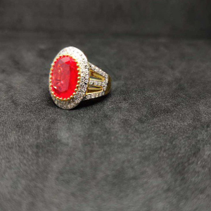 916 Men's colour stone gold ring
