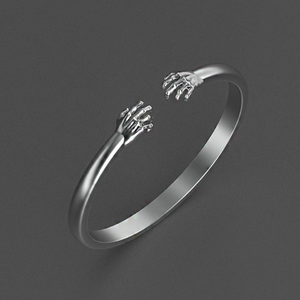 14 kt real solid white gold unisex two hands 