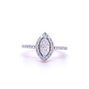 An exclusive marquise shape  diamond engageme