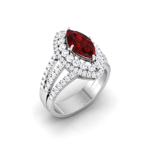 14KT GOLD RED STONE RING
