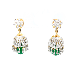 Jumkas for Special Occasions with Green Stone