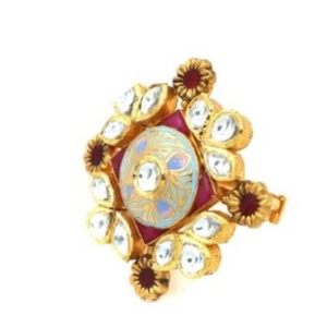 Colourful Pearl Elegant Gold Ring For Women