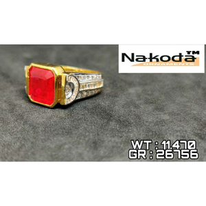 916 Men's colour stone gold ring