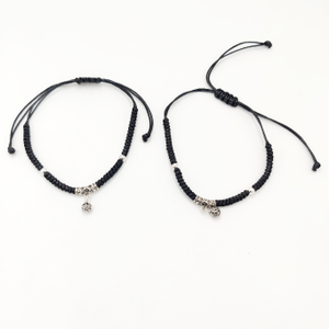925 Sterling Silver Black Thread Anklets